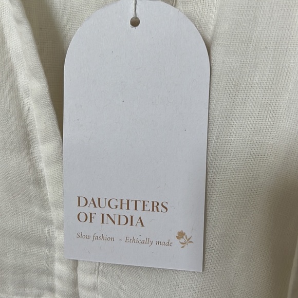 Daughters of India White Linen Dress size XS NWT - Picture 3 of 6